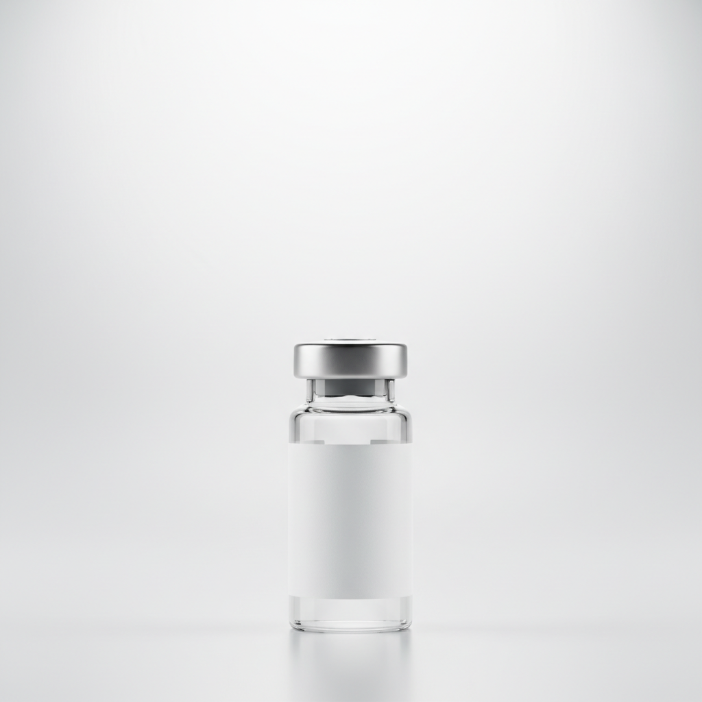 Research peptide vial on a weathered expedition surface